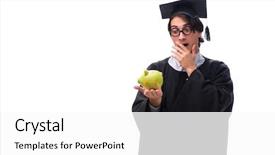  Presentation with university - Beautiful PPT layouts featuring graduationmoney - young handsome man graduating backdrop and a white colored foreground