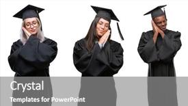  Presentation with people collage - Beautiful theme featuring graduation night - collage of group of young backdrop and a gray colored foreground