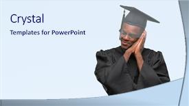  Presentation with african american seniors - Presentation enhanced with graduation night - young graduated african american man background and a sky blue colored foreground