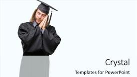  Presentation with long hair man - Theme consisting of graduation night - young handsome graduated man background and a white colored foreground