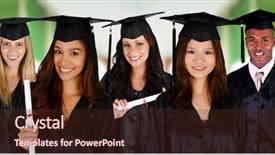  Presentation with black students - Cool new slide set with graduation of a group backdrop and a wine colored foreground