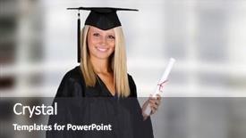  Presentation with black woman - Colorful slide set enhanced with graduation of a woman dressed backdrop and a  colored foreground