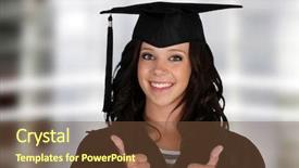  Presentation with black woman - Audience pleasing PPT layouts consisting of graduation of a woman dressed backdrop and a  colored foreground