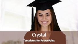  Presentation with graduation black graduate hat - Slides with graduation of a woman dressed background and a  colored foreground