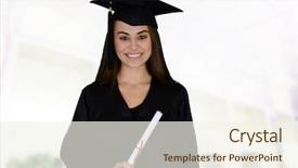  Presentation with black woman - Audience pleasing slides consisting of graduation of a woman dressed backdrop and a  colored foreground