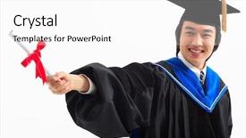  Presentation with farewell graduation - Theme consisting of graduation people background and a white colored foreground