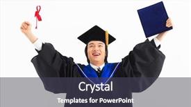  Presentation with memories graduation - PPT theme featuring graduation people background and a dark gray colored foreground