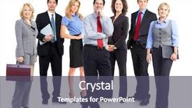  Presentation with team group yellow - Slide deck enhanced with graduation portrait - group of business people business background and a  colored foreground