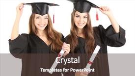  Presentation with students anime - Audience pleasing slide deck consisting of graduation portrait - two happy graduating students isolated backdrop and a  colored foreground