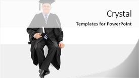  Presentation with college orientation empty classic book - Amazing slides having graduation poster - college professor holding a book backdrop and a white colored foreground