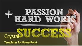  Presentation with hard work - Audience pleasing theme consisting of graduation poster - hand writing the text passion backdrop and a tawny brown colored foreground