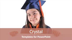  Presentation with signboard - Colorful PPT layouts enhanced with graduation poster - little girl in cap backdrop and a coral colored foreground