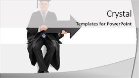  Presentation with college essays - PPT theme consisting of graduation poster - mature college professor holding background and a white colored foreground