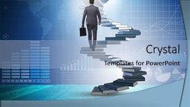  Presentation with investment - Amazing PPT theme having graduation promotion - career progression through investment backdrop and a light blue colored foreground