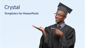  Presentation with african american protest - Presentation theme consisting of graduation promotion - young graduated african american man background and a  colored foreground