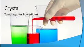  Presentation with chemical - Beautiful presentation featuring graduation samples - chemical glassware backdrop and a sky blue colored foreground