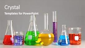  Presentation with glassware - Amazing slides having graduation samples - laboratory glassware on table backdrop and a gray colored foreground