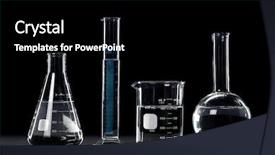  Presentation with glassware - Amazing presentation having graduation samples - laboratory glassware with beaker flask backdrop and a black colored foreground