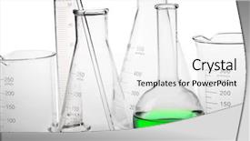  Presentation with medical graduation - Slides featuring graduation samples - medical glassware with green liquid background and a  colored foreground