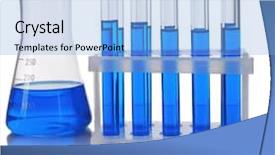  Presentation with fluid - Audience pleasing slides consisting of graduation samples - test-tubes in container and flask backdrop and a  colored foreground