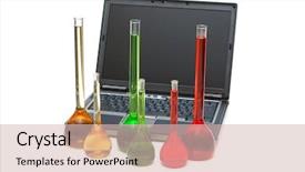  Presentation with tubes - PPT layouts with graduation samples - tubes and laptop isolated background and a  colored foreground