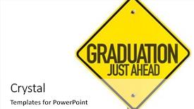  Presentation with high school graduation - Presentation design featuring graduation sign isolated on white background and a  colored foreground