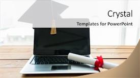  Presentation with learning technology - Presentation having graduation technology and e-learning background and a white colored foreground