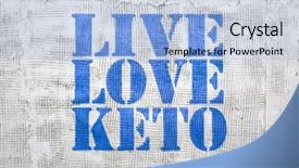  Presentation with ketogenic diet - Beautiful presentation design featuring graffeti - live love keto ketogenic diet backdrop and a light blue colored foreground