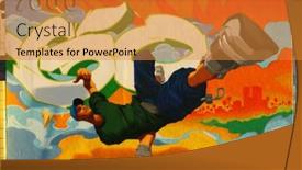  Presentation with los angeles - Presentation consisting of graffiti-art-in-los-angeles background and a gold colored foreground