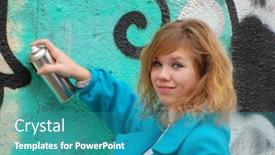  Presentation with graffiti - Amazing theme having graffiti artist backdrop and a teal colored foreground