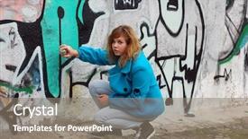  Presentation with artist - Slides featuring brazilian fan celebrating on a yellow background background and a tawny brown colored foreground