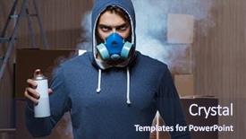  Presentation with graffiti - Theme enhanced with graffiti painter in dark smokey background and a ocean colored foreground