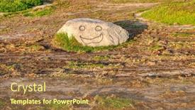  Presentation with graffiti - PPT theme consisting of graffiti-smiley-face background and a coral colored foreground