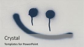  Presentation with graffiti - PPT theme with graffiti spooky smile on the wall background and a light gray colored foreground