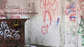  Presentation with graffiti - Beautiful slide deck featuring graffiti-urban-vandalism backdrop and a soft green colored foreground