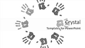  Presentation with black hand - Audience pleasing slide deck consisting of grafiti - black hand prints forming backdrop and a  colored foreground