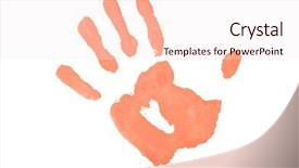  Presentation with hand print - Slide set consisting of grafiti - one red hand print background and a sky blue colored foreground