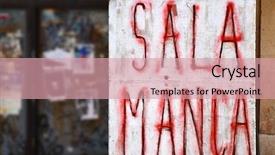  Presentation with graffiti - Cool new PPT theme with grafiti - salamanca - urban graffiti backdrop and a coral colored foreground