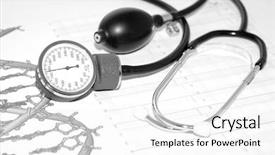  Presentation with medical restraint - Cool new presentation with grafs - tablets on a background backdrop and a  colored foreground