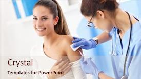  Presentation with doctor office - Cool new theme with graft - adult woman having injection backdrop and a lemonade colored foreground