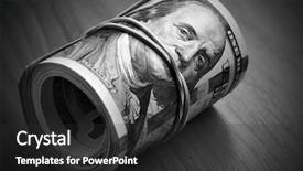  Presentation with bills - Cool new theme with graft - dollar bills close-up - money backdrop and a dark gray colored foreground