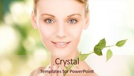  Presentation with sprout - Cool new presentation theme with graft - picture of woman with sprout backdrop and a lemonade colored foreground