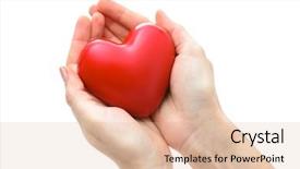  Presentation with hands heart - Presentation theme consisting of graft - red heart in the hands background and a lemonade colored foreground