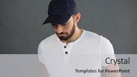  Presentation with old wite man and his music - Presentation featuring grag race - handsome man posing with cap background and a  colored foreground