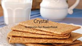  Presentation with milk - Theme featuring graam - graham crackers on vintage plate background and a coral colored foreground