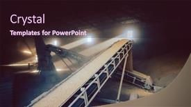  Presentation with conveyor chain and conveyor belt - Amazing presentation design having grain-being-transported-on-conveyor backdrop and a wine colored foreground
