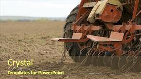  Presentation with machine - Beautiful presentation theme featuring grain bin - close-up of seeding machine backdrop and a  colored foreground