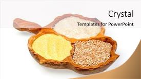  Presentation with grain corn - Cool new presentation theme with grain corn - various cereal seeds backdrop and a white colored foreground