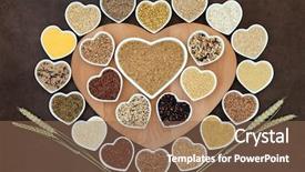  Presentation with porcelain - PPT theme enhanced with grain food selection background and a violet colored foreground