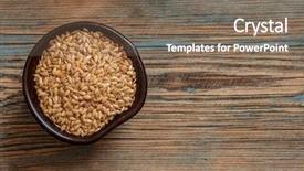  Presentation with clay - Audience pleasing PPT layouts consisting of grain group - flax seeds in a clay backdrop and a violet colored foreground